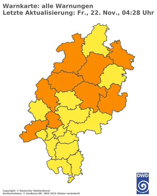 Aktuelle Wetterwarnungen für  Schwalm-Eder-Kreis