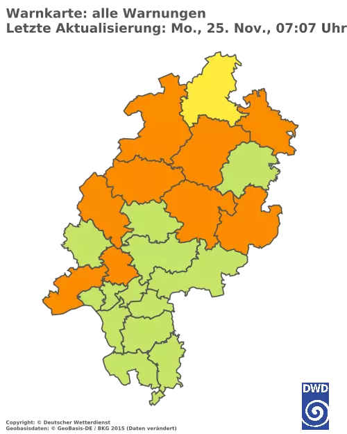 Aktuelle Wetterwarnungen für  Schwalm-Eder-Kreis