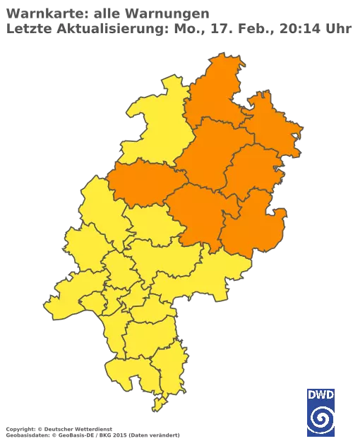 Aktuelle Wetterwarnungen für  Schwalm-Eder-Kreis